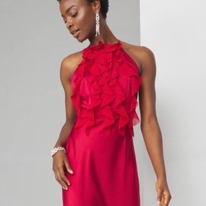 Stunning Red Halter Maxi Gown - Open Back